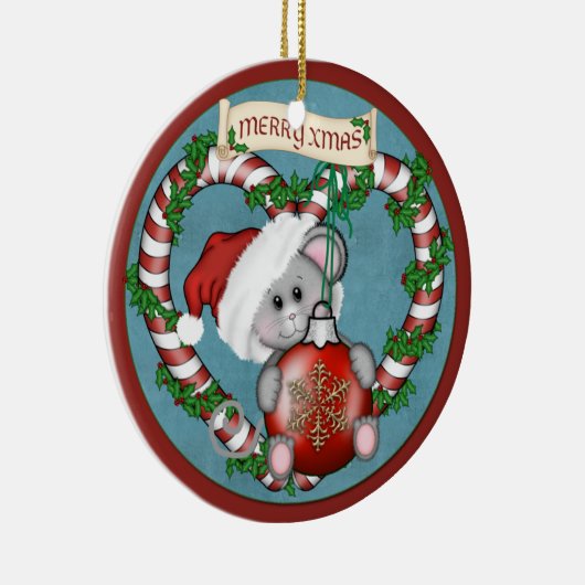 オーナメントのクリスマスのマウス セラミックオーナメント (右)