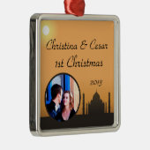 オーナメントのタージ・マハルのパーソナライズでカスタムな日没オラン メタルオーナメント (右)