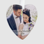 オーナメントのハートR WSを結婚する私達の初めてのクリスマス オーナメント (正面)