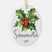 オーナメントのパーソナライズされたクリスマスの名前とメモ セラミックオーナメント (右)