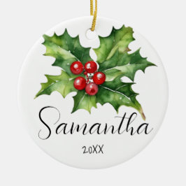 オーナメントのパーソナライズされたクリスマスの名前とメモ セラミックオーナメント