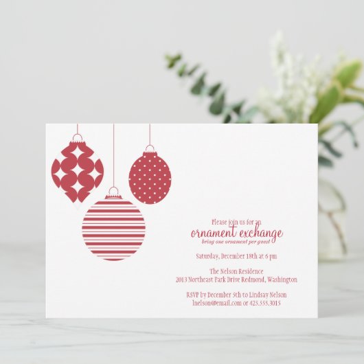 オーナメントのパーティの招待状 招待状 (スタンド正面)