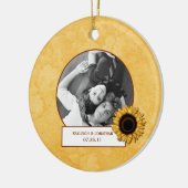 オーナメントのヒマワリの写真の結婚式の記念品 セラミックオーナメント (左)