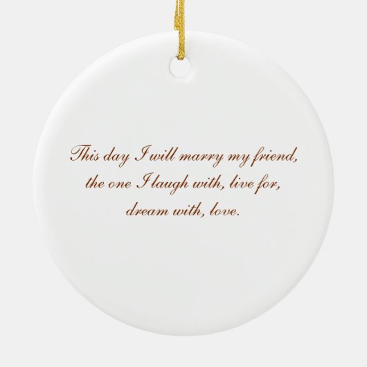 オーナメントのヒマワリの写真の結婚式の記念品 セラミックオーナメント (裏面)