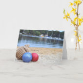 オーナメントのビーチ カード (黄色い花)
