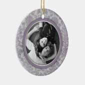 オーナメントのラベンダーの銀のダマスク織の結婚式の引き出物 セラミックオーナメント (右)