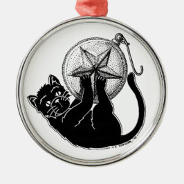 オーナメントの子猫の円形のオーナメント メタルオーナメント