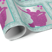 オーナメントの木のクリスマスの社交ダンスのダンサー ラッピングペーパー (ロールコーナー)