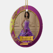 オーナメントの紫色の金ゴールドの菓子16 セラミックオーナメント (右)