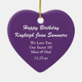 オーナメントの紫色の黒いシマウマの菓子16 セラミックオーナメント (裏面)