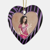 オーナメントの紫色の黒いシマウマの菓子16 セラミックオーナメント (左)