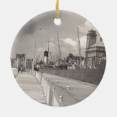 オーナメントの鉱石の貨物船のヴィンテージSooはミシガン州を締めます セラミックオーナメント (裏面)