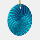 オーナメントの青い螺線形渦 セラミックオーナメント (右)