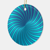 オーナメントの青い螺線形渦 セラミックオーナメント (左)