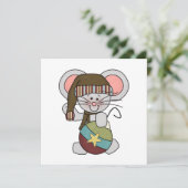 オーナメントを持つクリスマスのマウス シーズンカード (スタンド正面)