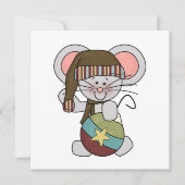 オーナメントを持つクリスマスのマウス シーズンカード (正面)