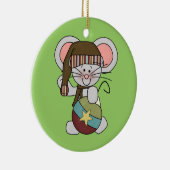 オーナメントを持つクリスマスのマウス セラミックオーナメント (右)