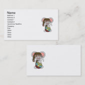 オーナメントを持つクリスマスのマウス 名刺 (正面/裏面)