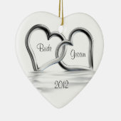 オーナメントを結婚する初めてのクリスマス セラミックオーナメント (右)