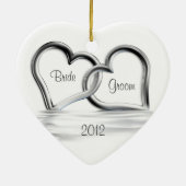 オーナメントを結婚する初めてのクリスマス セラミックオーナメント (裏面)