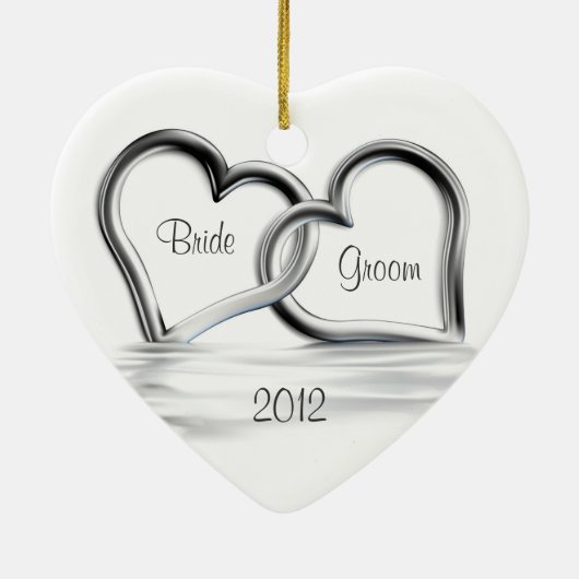 オーナメントを結婚する初めてのクリスマス セラミックオーナメント