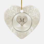 オーナメントを結婚する安くパーソナライズな結婚祝い セラミックオーナメント (裏面)