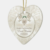 オーナメントを結婚する安くパーソナライズな結婚祝い セラミックオーナメント (左)