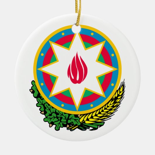オーナメントアゼルバイジャンの紋章付き外衣 セラミックオーナメント (正面)