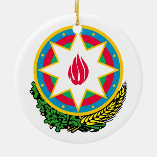 オーナメントアゼルバイジャンの紋章付き外衣 セラミックオーナメント (裏面)