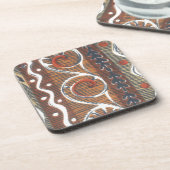 オーナメントアフリカヴィンテージ伝統的色 コースター (左側)