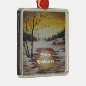オーナメントアン絵画ヘイズの冬の風景 メタルオーナメント (右)