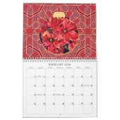 オーナメントアートクリスマス年のカレンのまわりにダー カレンダー (2月 2026)