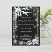 オーナメントウィンターパインクリスマスパーティの招待状 招待状 (スタンド正面)