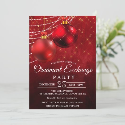 オーナメントエクスチェンジホリデイ招待状 招待状 (スタンド正面)