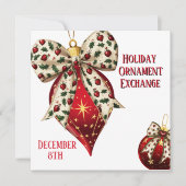 オーナメントエクスチェンジホリデーパーティー招待状 (正面)