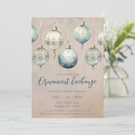 オーナメントエクスチェンジヴィンテージホリデイデザイン 招待状 (スタンド正面)