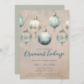 オーナメントエクスチェンジヴィンテージホリデイデザイン 招待状 (正面/裏面)