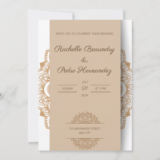 オーナメントエレガントな結婚式の招待状 招待状 (裏面)