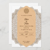 オーナメントエレガントな結婚式の招待状 招待状 (正面/裏面)