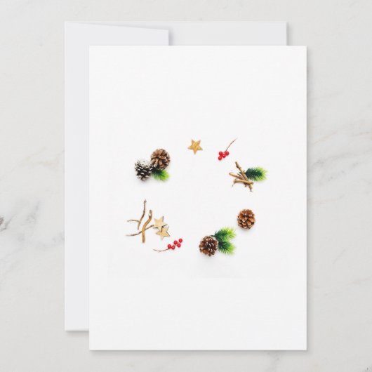 オーナメントエレガントクリスマスイブホリデーパーティー 招待状 (裏面)