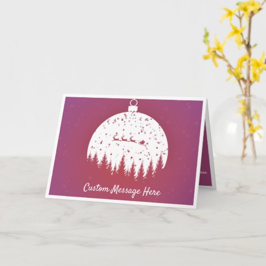 オーナメントエレガントサンタスレイクリスマスホリデイ カード (黄色い花)