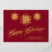 オーナメントエレガントズビジネスフォイルホリデーカード 箔シーズンカード (正面)