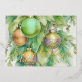 オーナメントエレガントズピーチミントラベンダー 箔シーズンカード (正面)