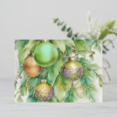 オーナメントエレガントズピーチミントラベンダー 箔シーズンカード (立ち正面)