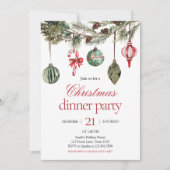オーナメントエレガントディナークリスマスパーティー 招待状 (正面)