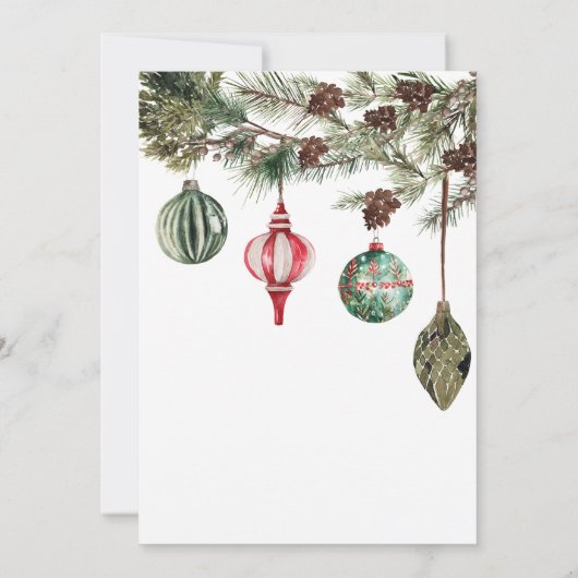 オーナメントエレガントディナークリスマスパーティー 招待状 (裏面)