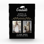 オーナメントエレガントブラック卒業記念キープサク2 フォトブロック (正面)