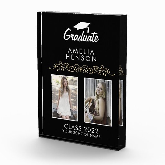 オーナメントエレガントブラック卒業記念キープサク2 フォトブロック (右)