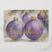 オーナメントエレガントラベンダー 箔シーズンカード (正面)