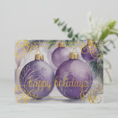 オーナメントエレガントラベンダー 箔シーズンカード (立ち正面)